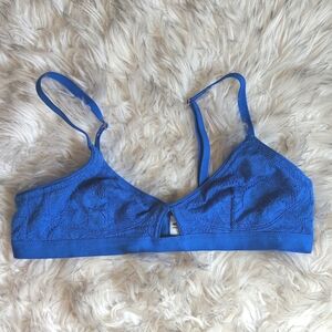 Aerie real me blue lace unpadded bra size small